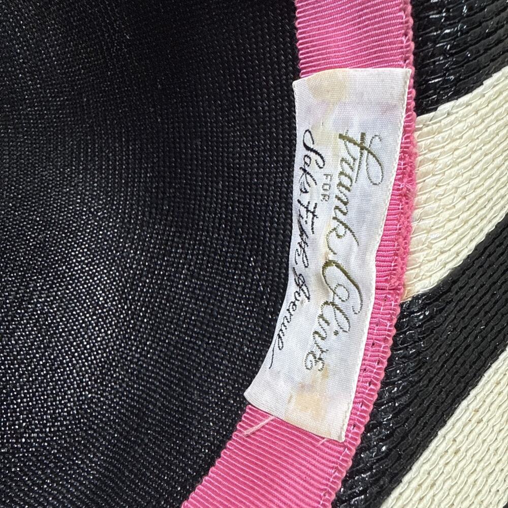 Vintage Frank Olive Straw Hat for Saks Fifth Avenue Elegant Classic - Picture 10 of 10